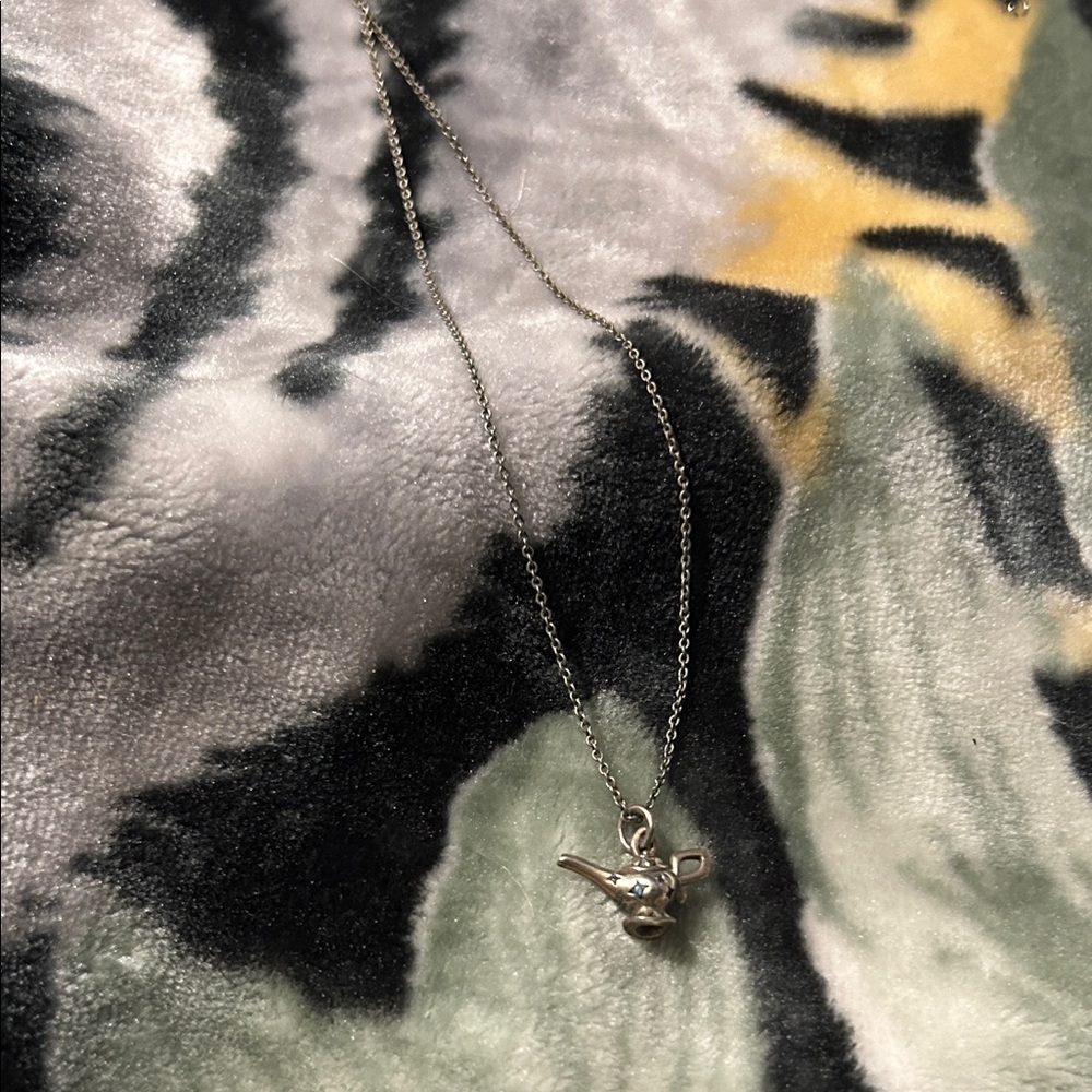Silver Teapot Pendant Necklace